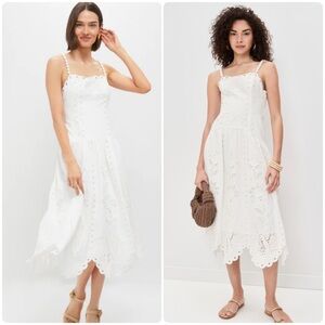 NWT Farm Rio Off White Richilieu Crochet Midi Dress